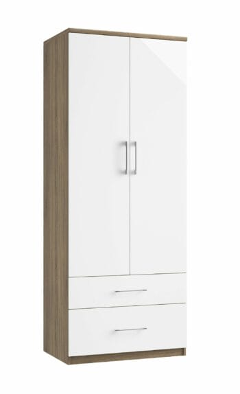 Catania Double Tall 2 Drawer Gents Wardrobe (With one deep drawer)