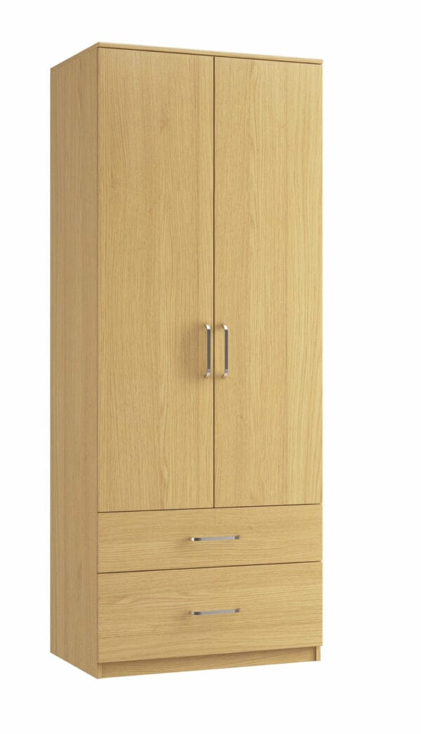 Ravenna Double 2 Drawer Gents Tall Wardrobe (With one deep drawer)